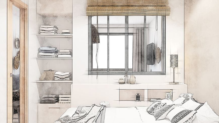 Un salon avec chambre