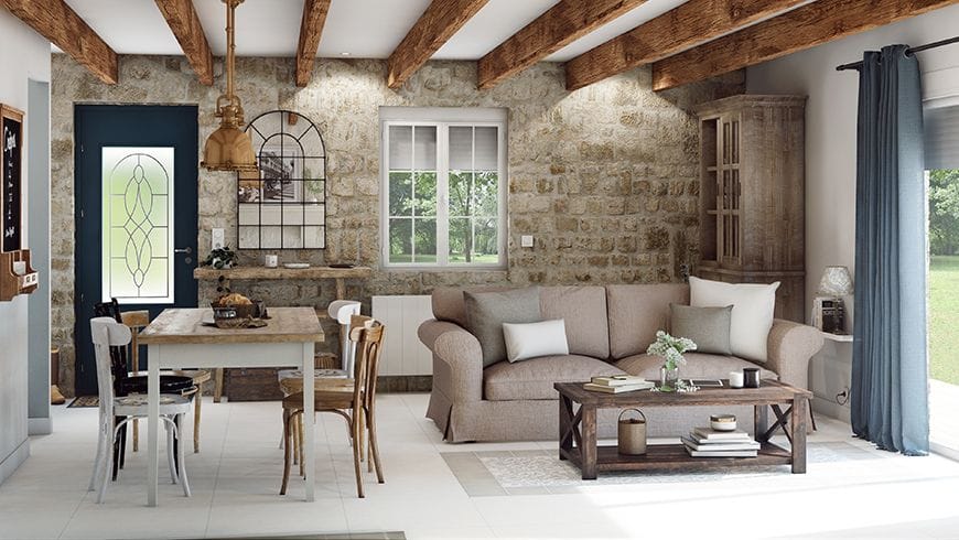 Un salon campagne chic