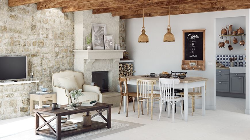 Un salon campagne chic