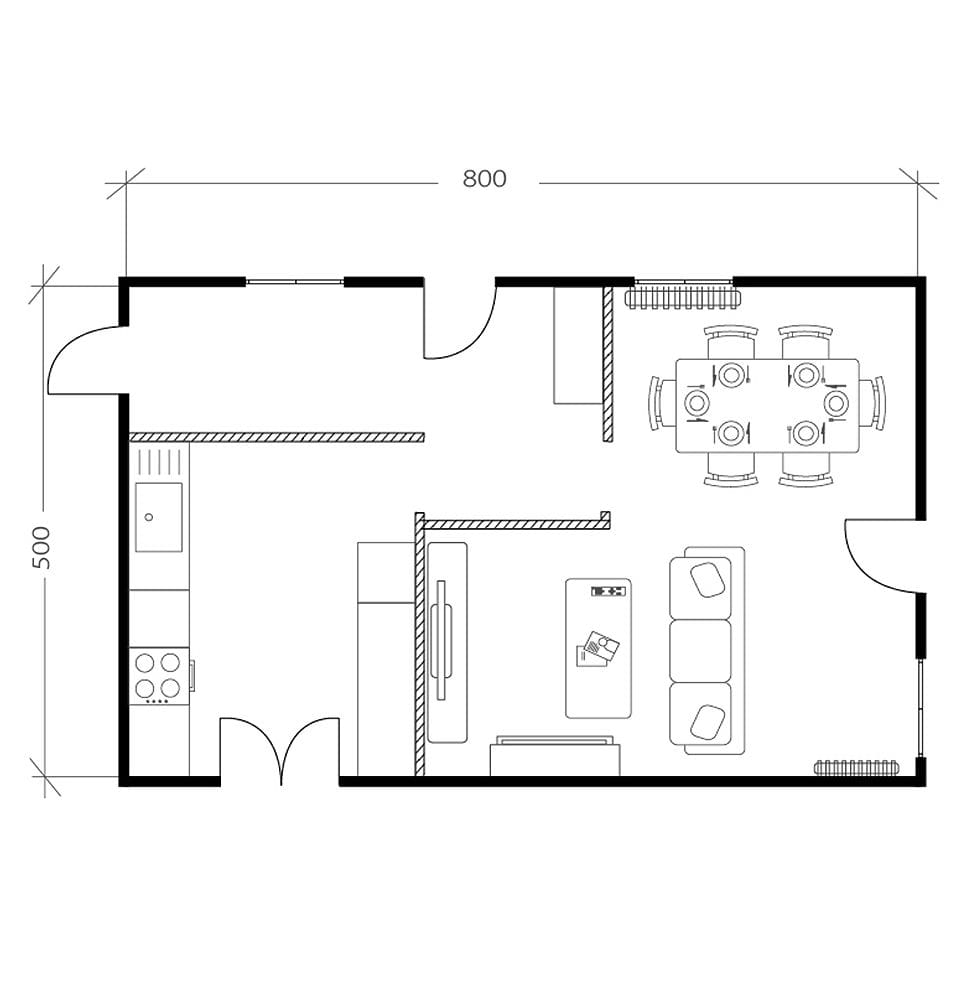 Salon campagne chic, plan avant