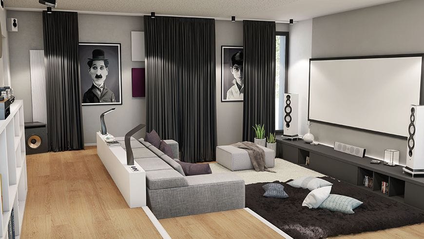Un salon design home cinéma