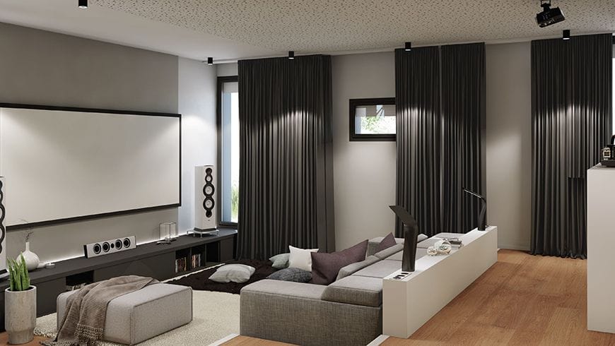 Un salon design home cinéma