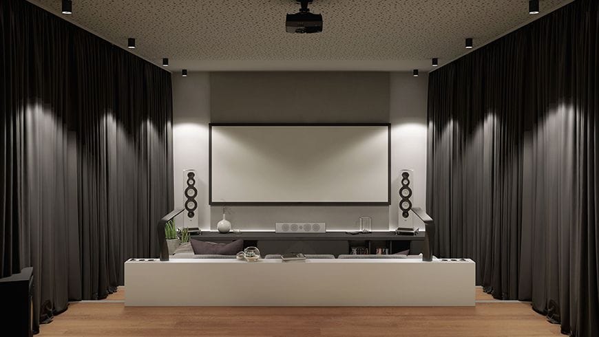 Un salon design home cinéma