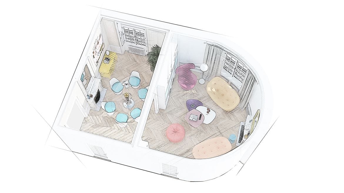 Salon salle à manger, vue générale