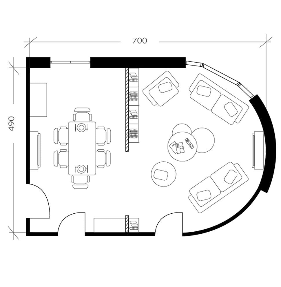 Salon salle à manger, plan après