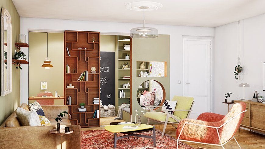 Un salon salle de jeux