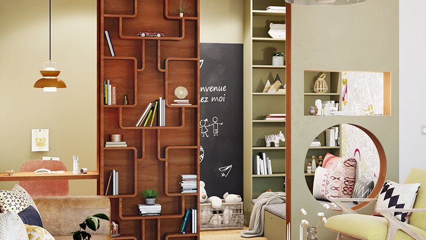 Un salon salle de jeux