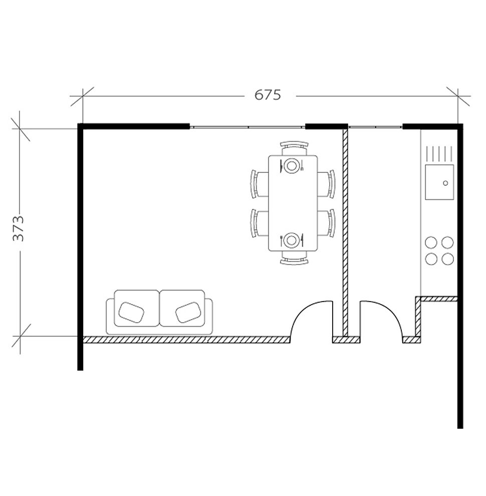 Salon scandinave, plan avant