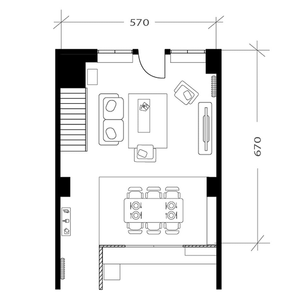 Salon vintage, plan après
