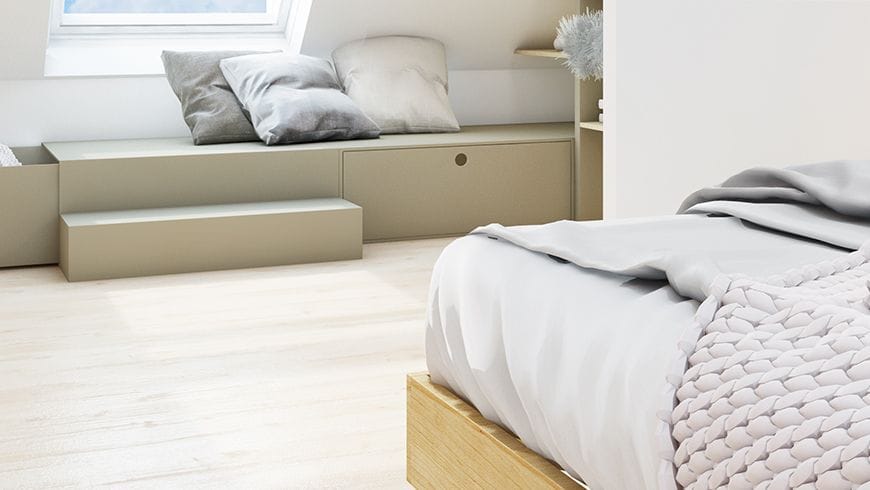 Une chambre scandinave sous les toits