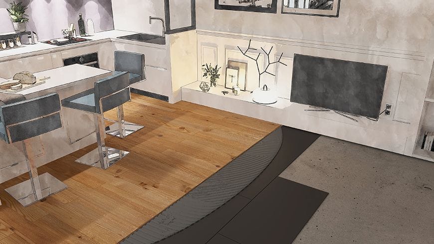 Aménagement d'un appartement en longueur, vue après