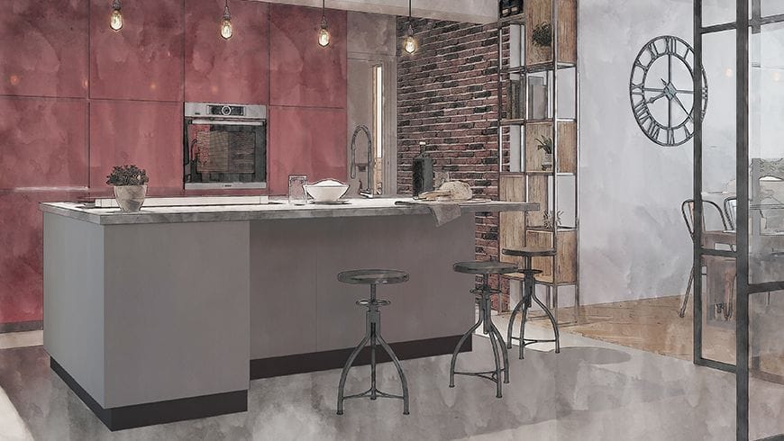 Aménagement de 2 appartements réunis, vue avant