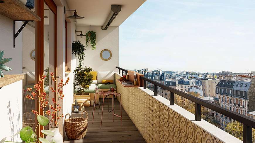 Balcon vintage, vue après