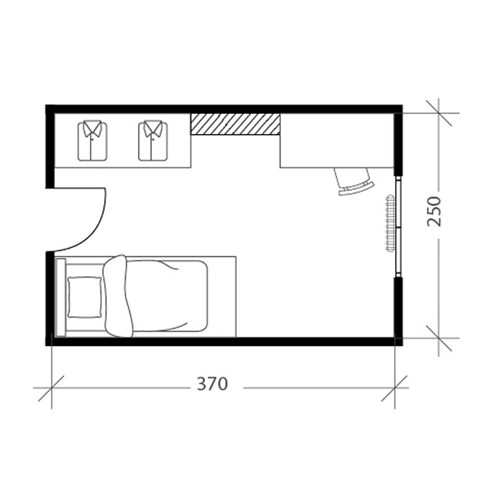 Chambre pour fille, plan avant