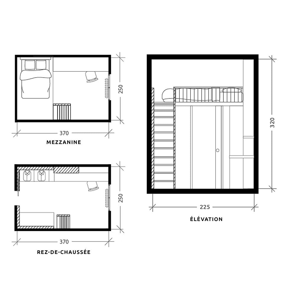 Chambre pour fille, plan après