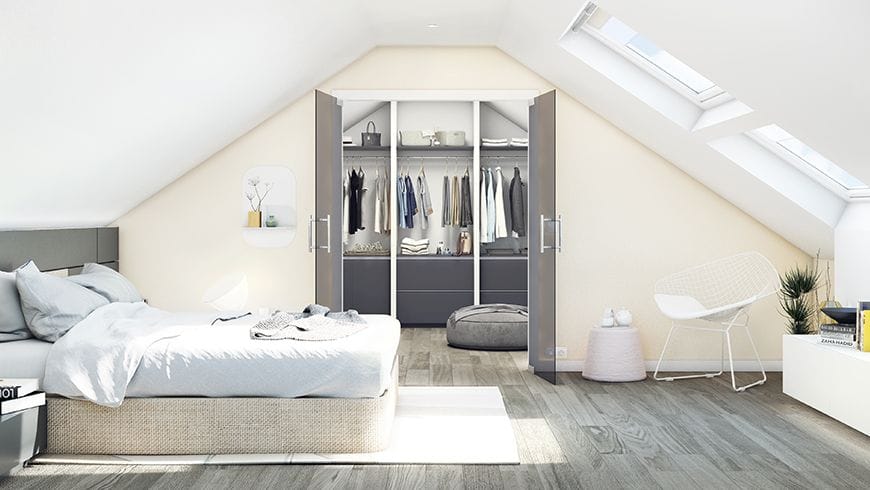 Une chambre moderne sous les toits