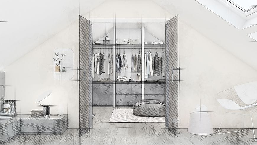 Une chambre moderne sous les toits