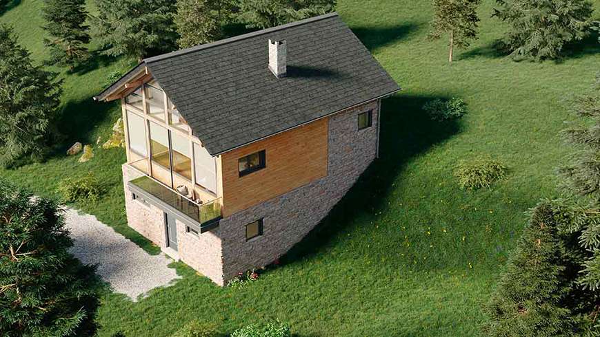 Extension en bois, vue avant