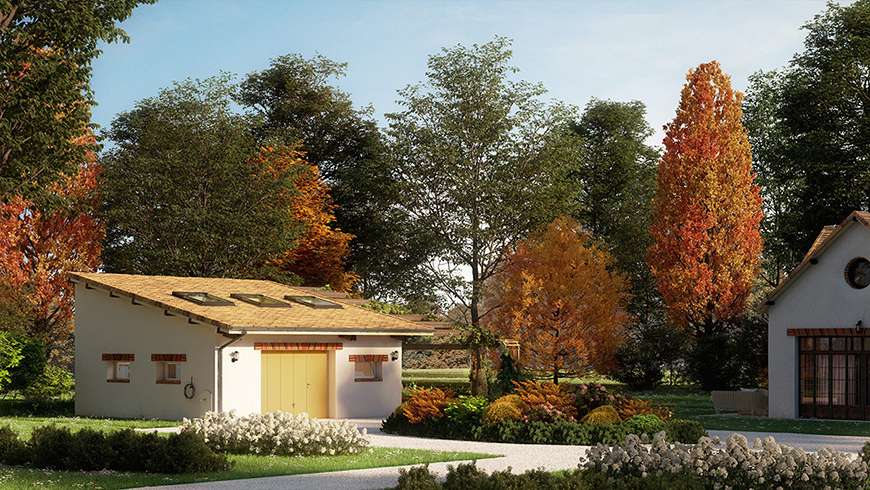 Un garage à la campagne