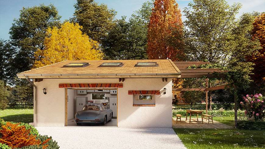 Un garage à la campagne