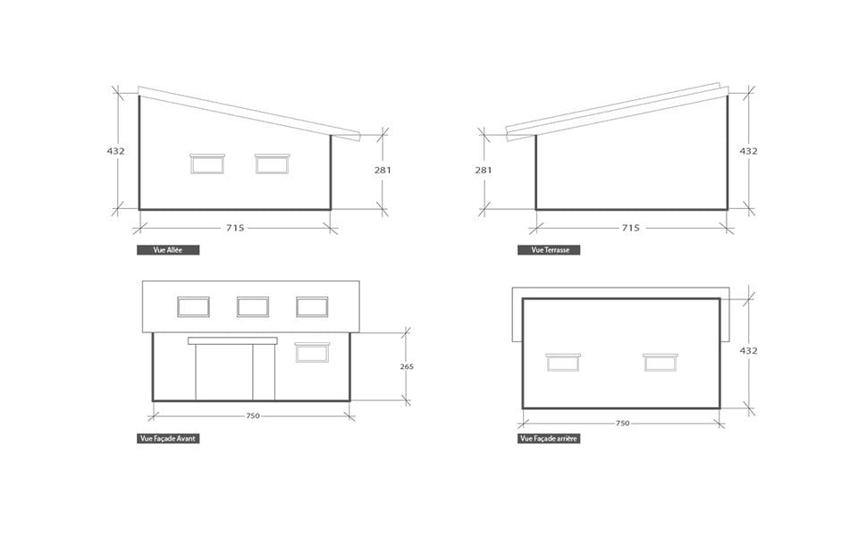 Garage à la campagne, plan