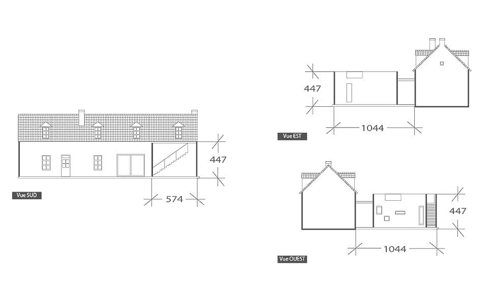 Extension moderne, plan