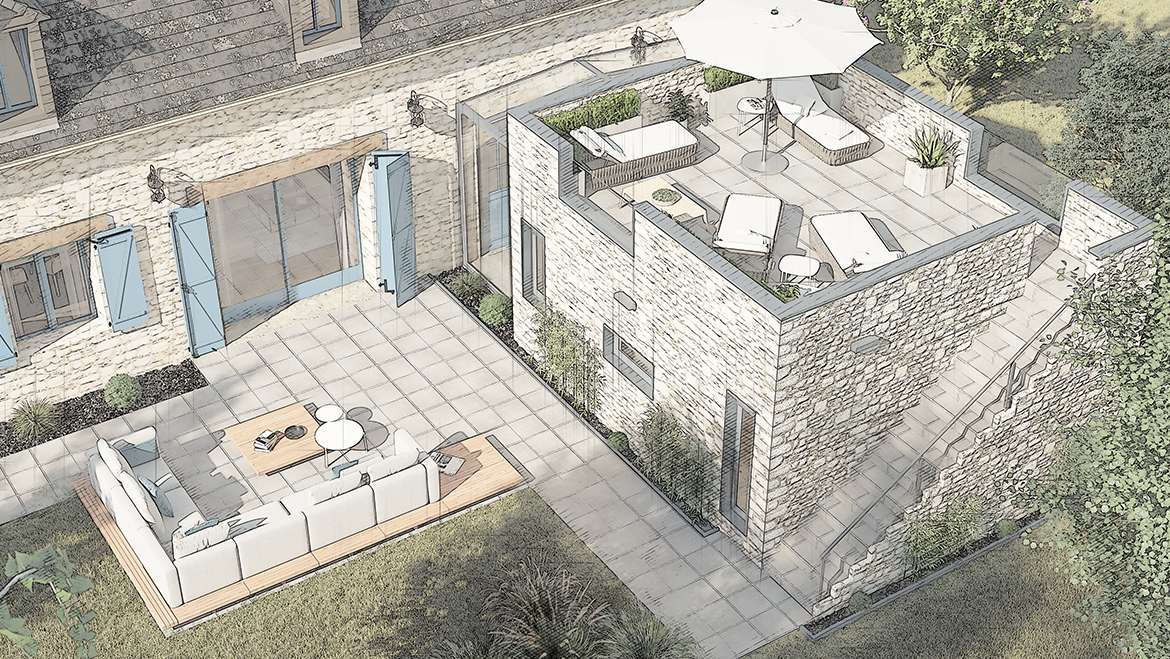 Extension moderne, vue générale