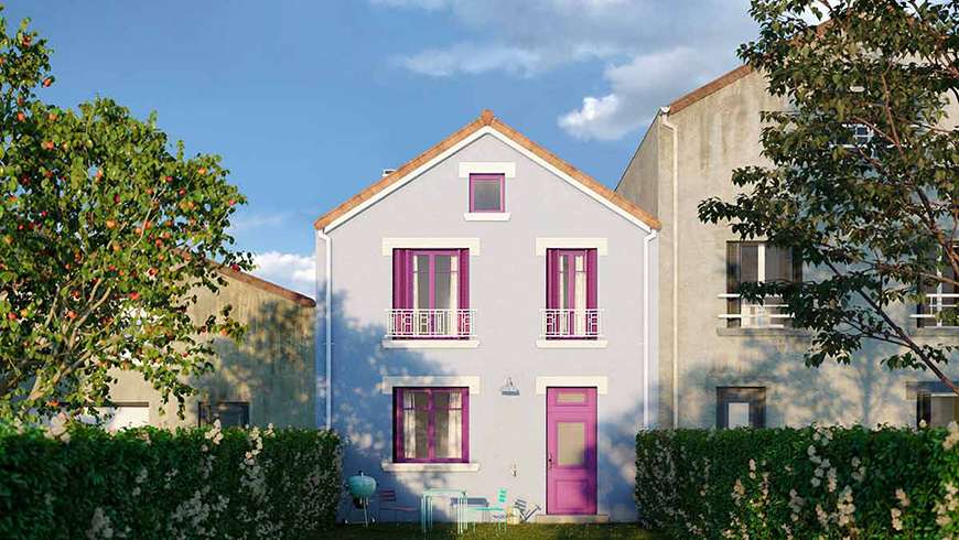 Surélévation de maison, vue avant