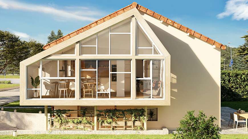 Une extension vitrée