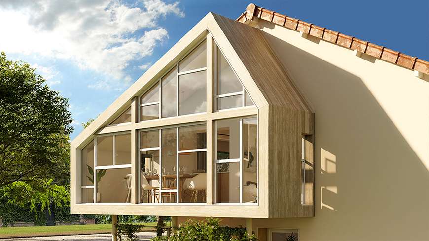 Une extension vitrée