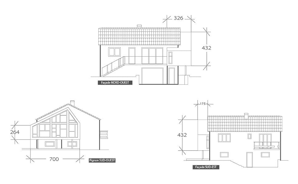 Extension vitrée, plan