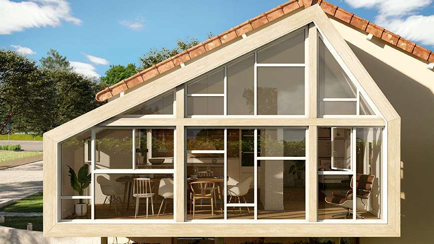 Une extension vitrée