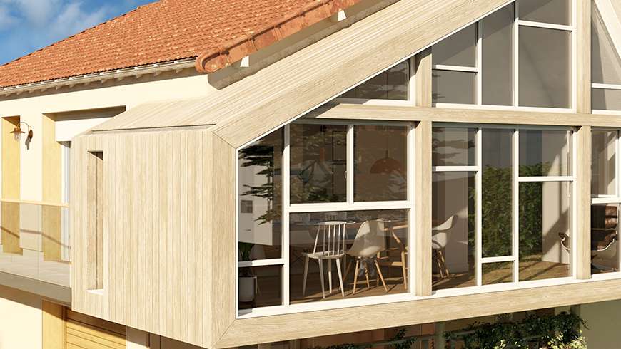 Une extension vitrée