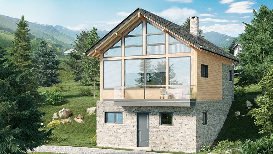 Une façade de chalet alpin