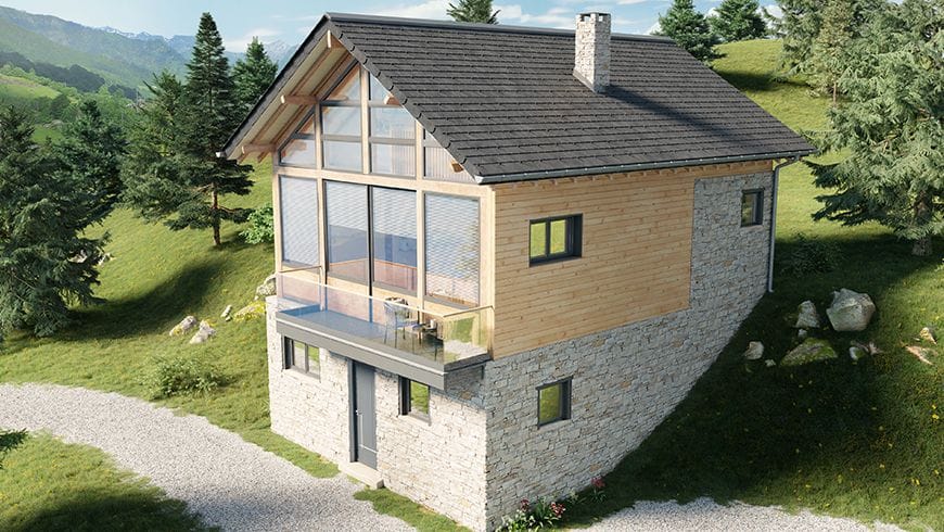 Une façade de chalet alpin