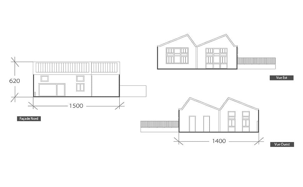 Façade industrielle, plan