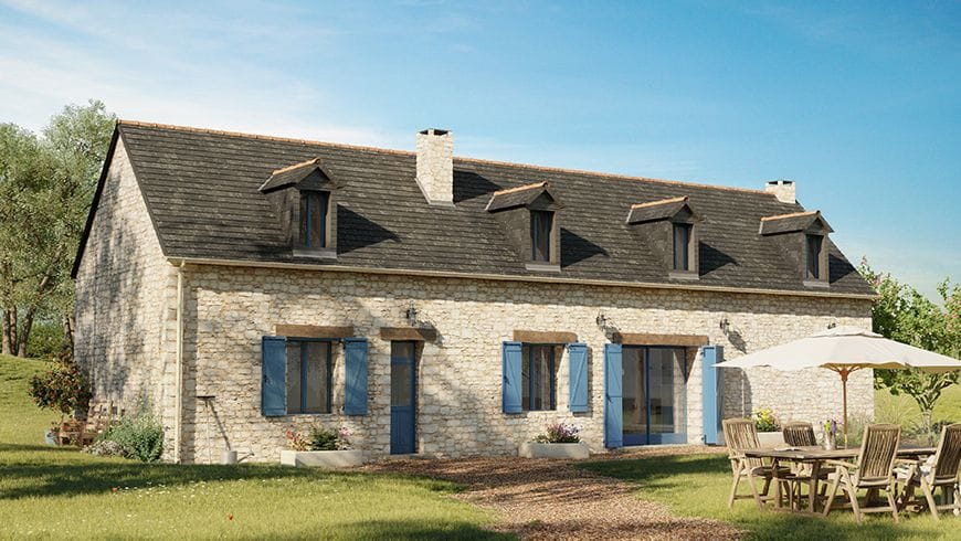 Façade d'une longère normande