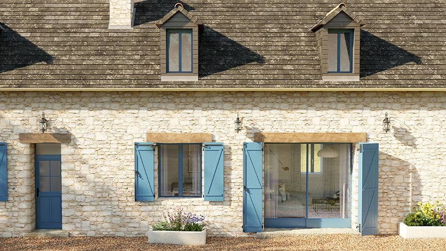 Façade d'une longère normande