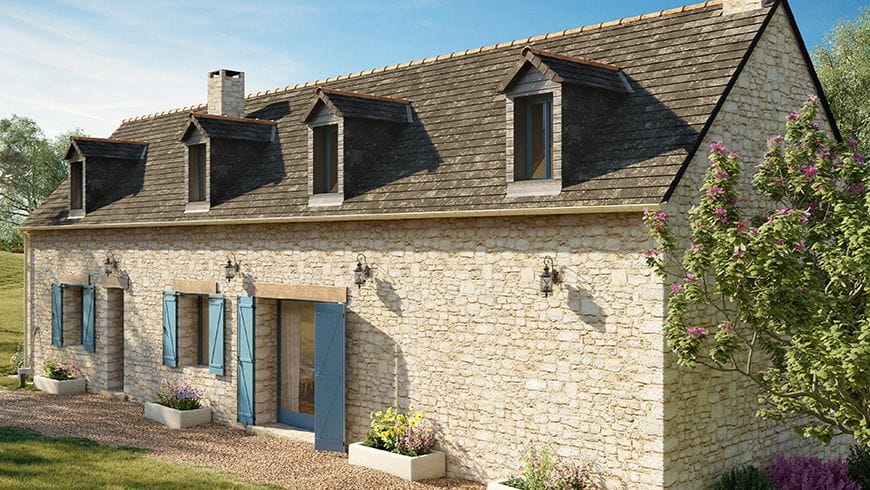 Façade d'une longère normande