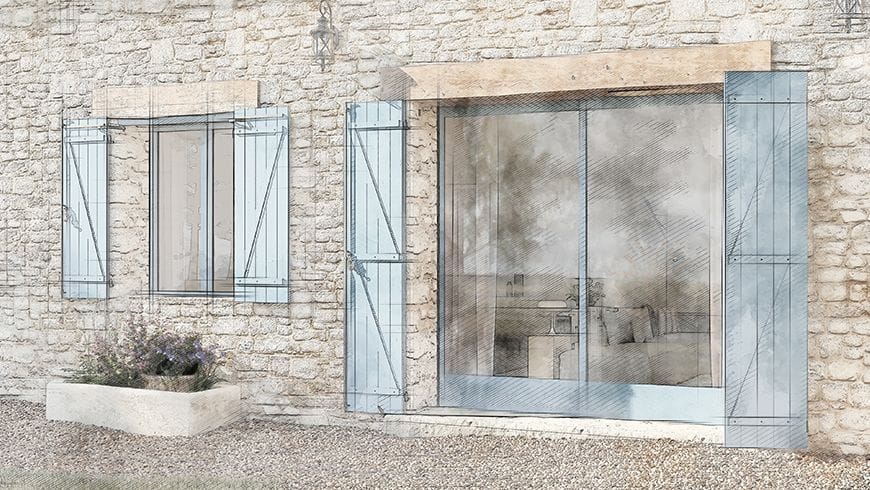 Façade d'une longère normande