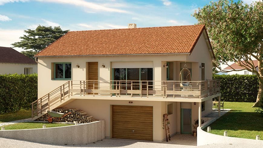 Façade de maison des années 70, après