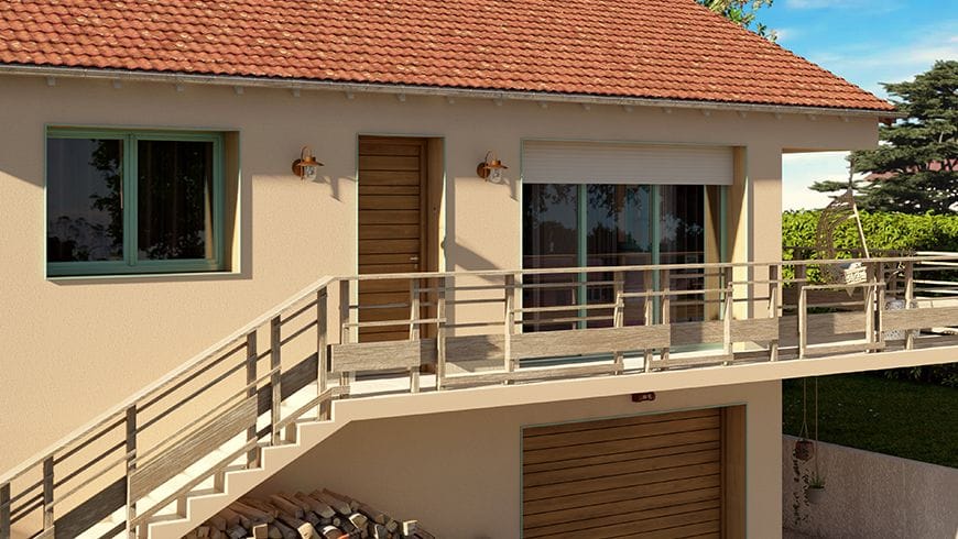 Une façade de maison des années 70