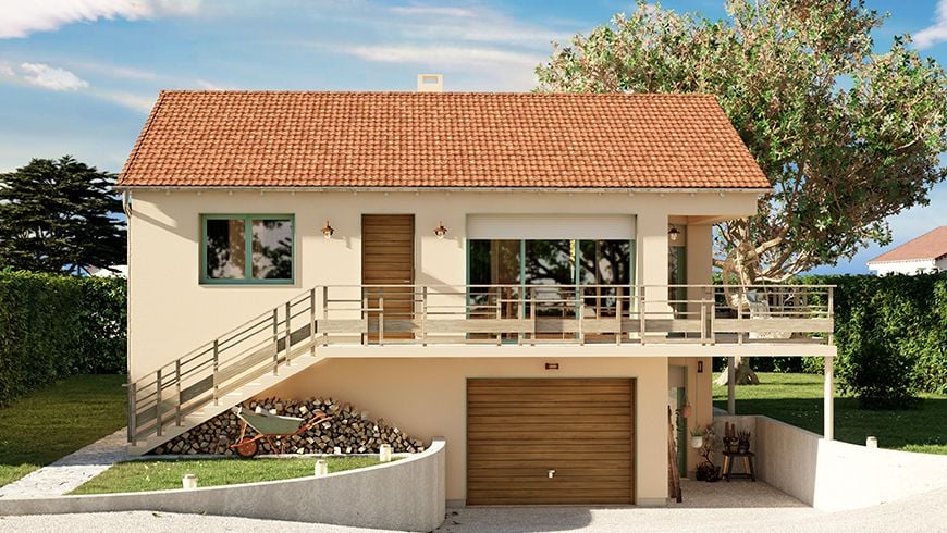 Une façade de maison des années 70