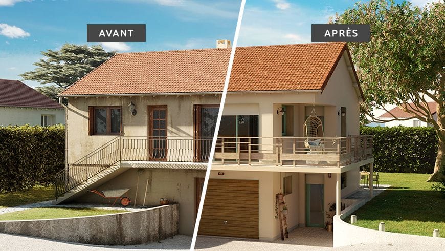 Une façade de maison des années 70