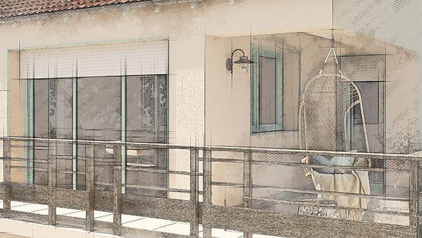 Une façade de maison des années 70