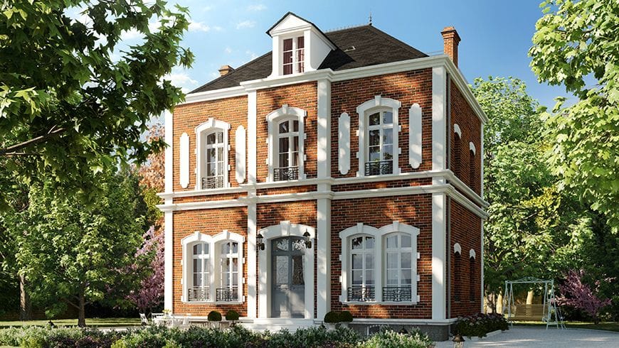 Façade de maison de maître, après