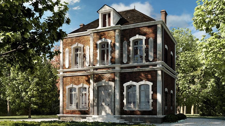 Façade de maison de maître, avant