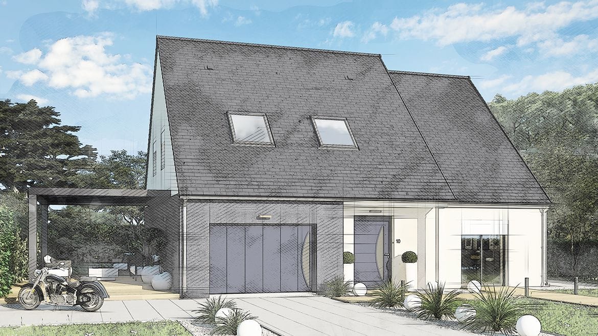 Façade moderne et unique, vue générale