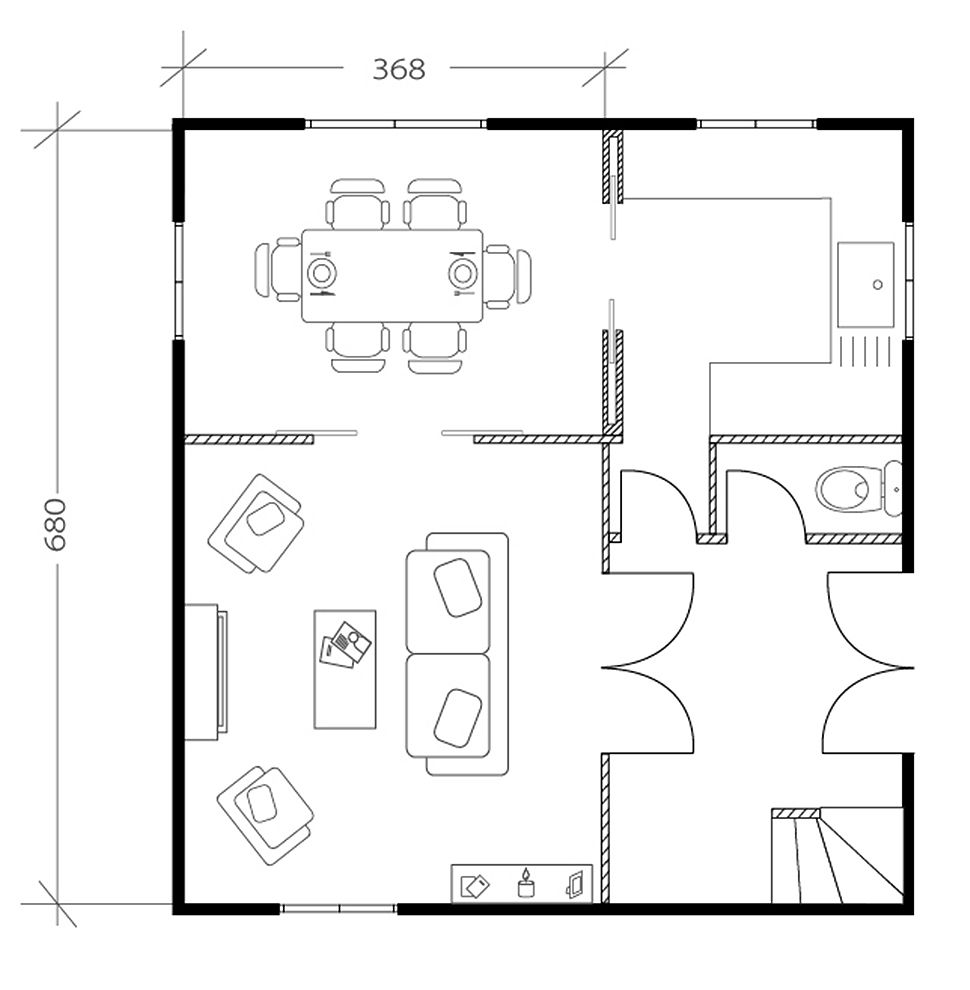 Salon haussmannien, plan après