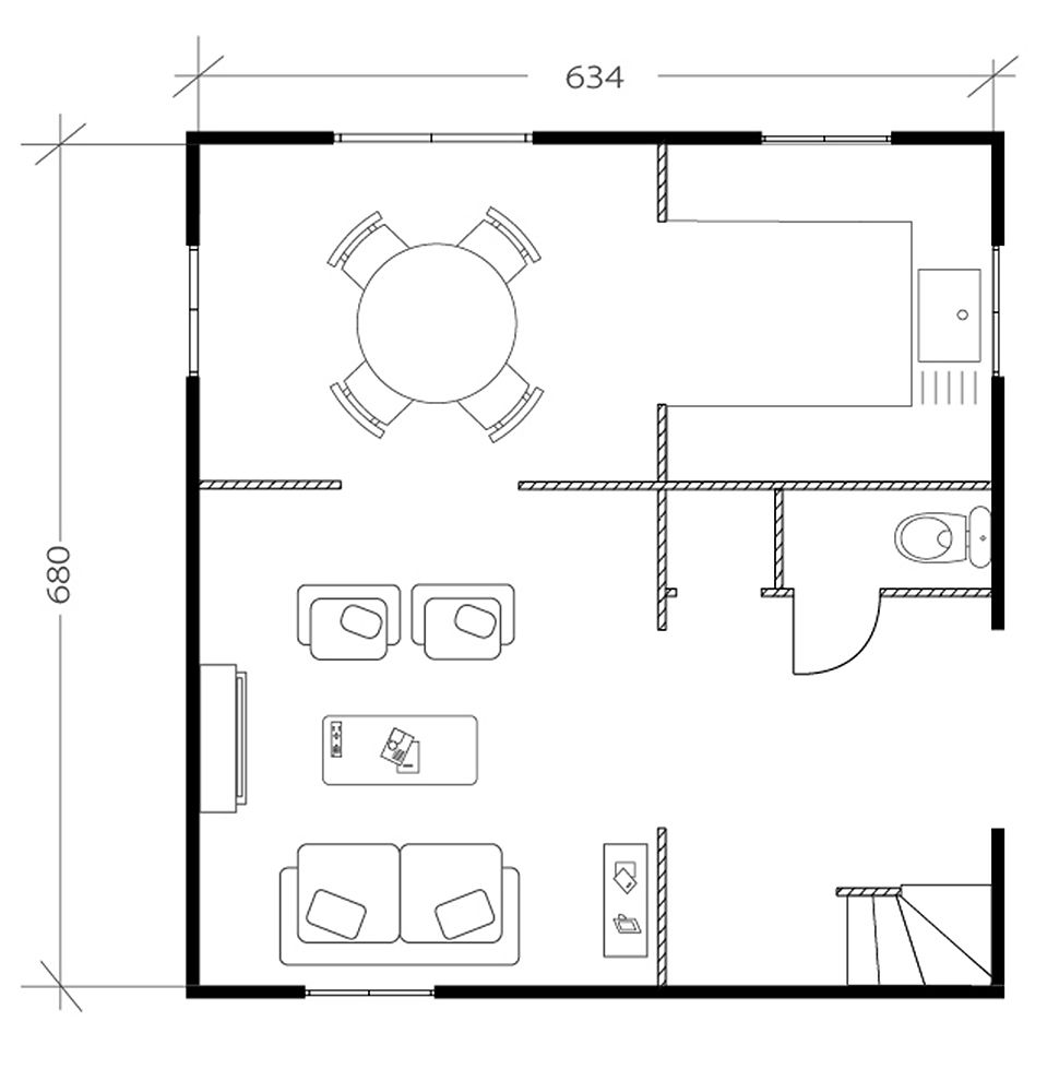 Salon haussmannien, plan avant